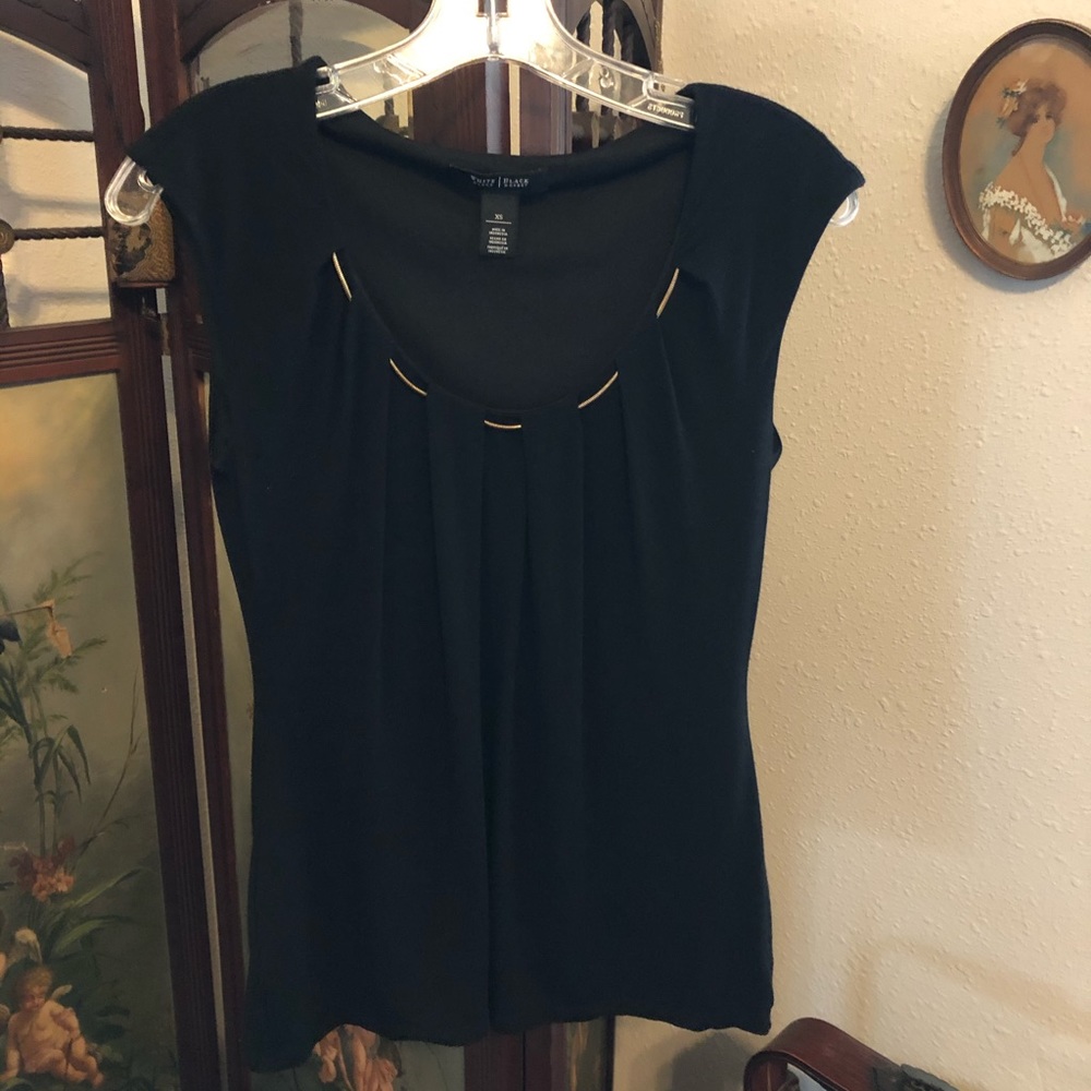 WHBM Sweet Little Black Tank with gold accent